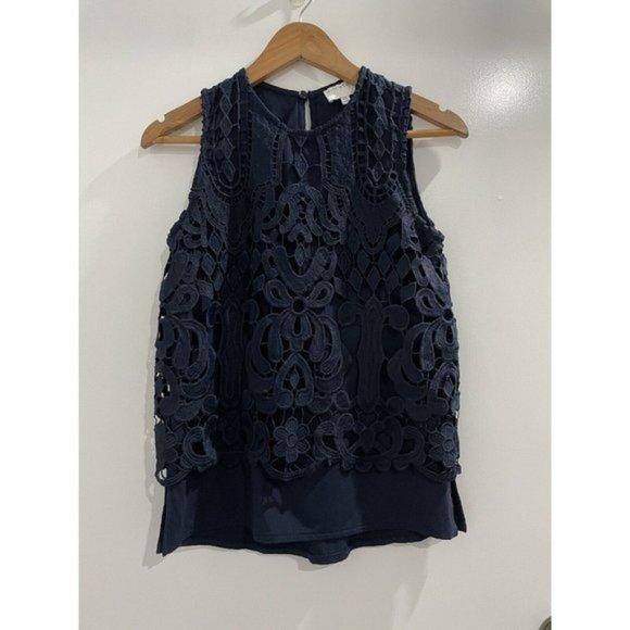 Witchery Lace Overlay Blouse Size XXS - Picture 1 of 6